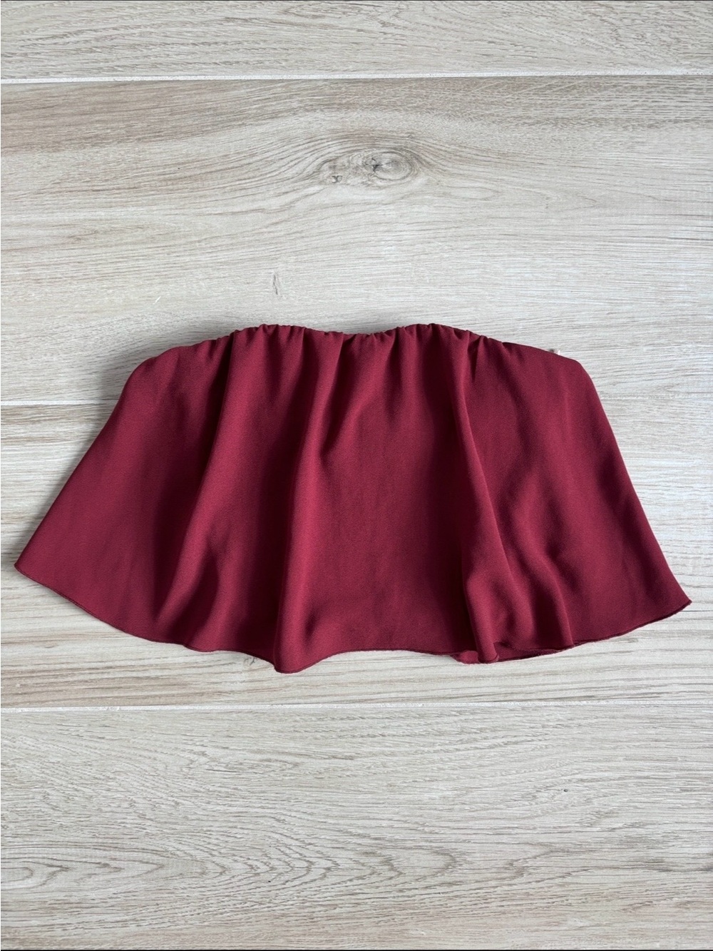 Aritzia Wilfred Strapless Overlay Crop Top Red Wine Women’s Size XS